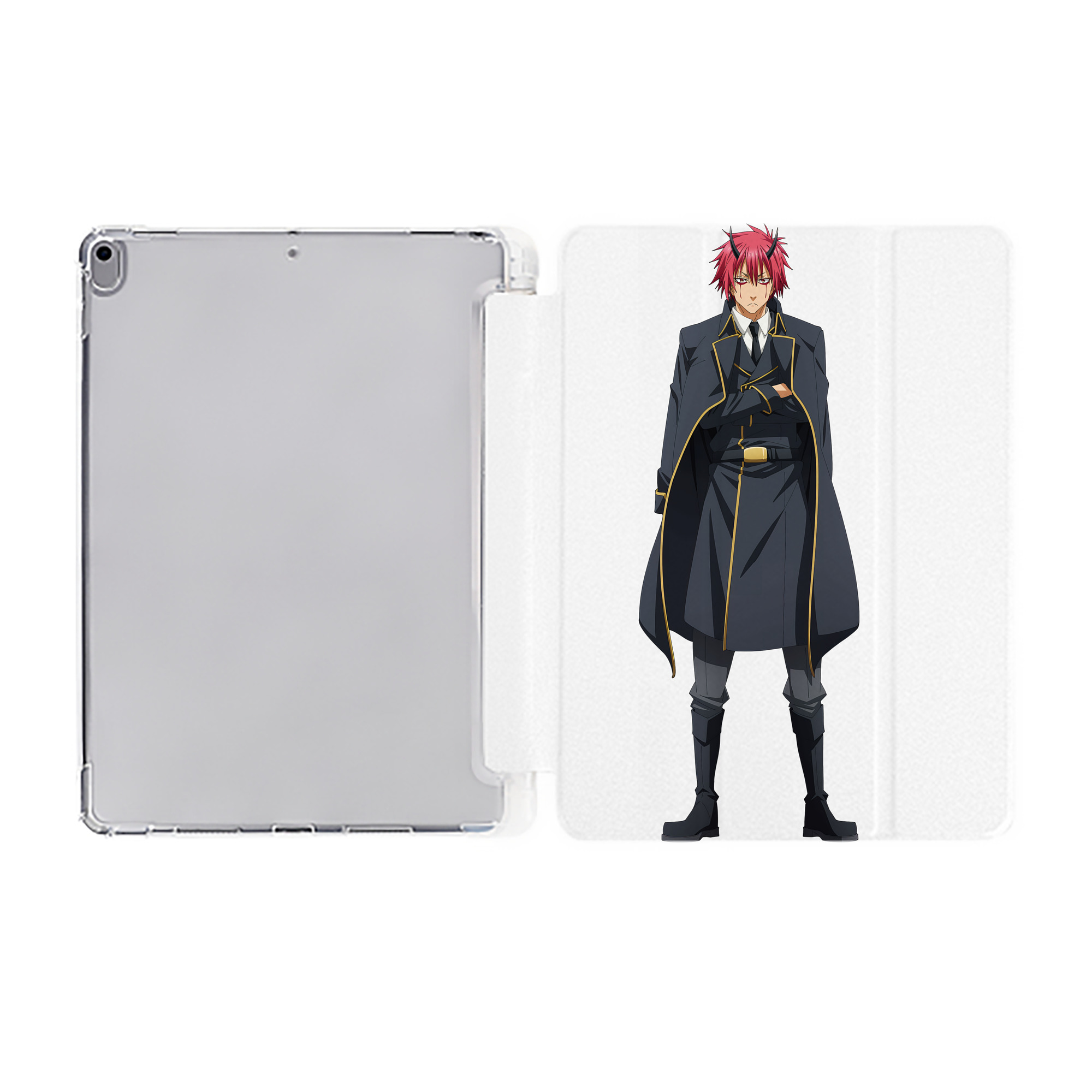 （画像用） 転スラ Regarding Reincarnated to Slime IPad ケース ペン収納付き 三つ折りスタンド PUレザー×シリコン 対応機種9.5/10.5/10.9インチ